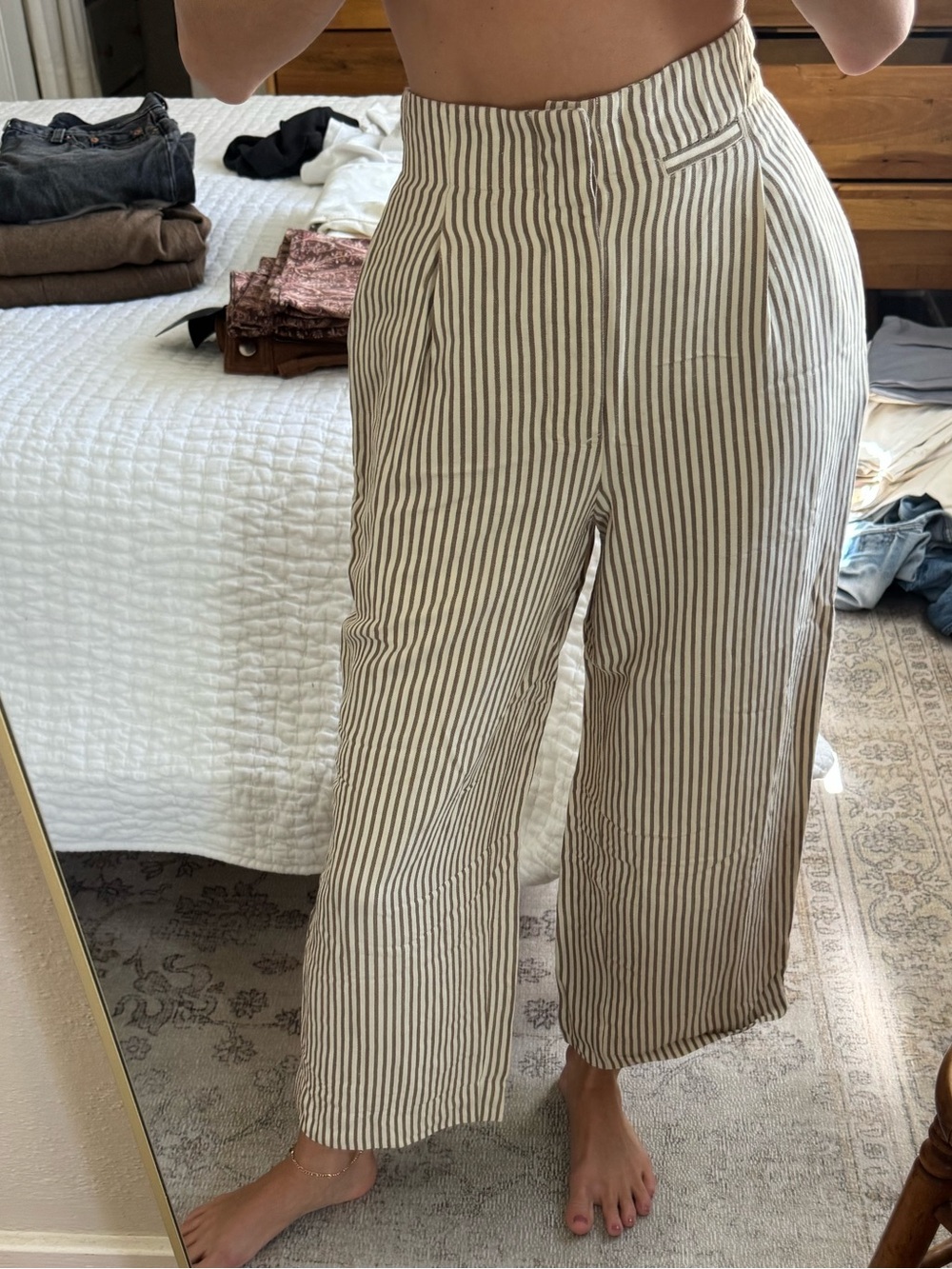 Ralph Lauren Striped Wide Leg Trousers